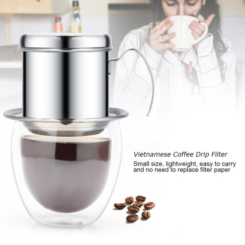 Vietnamese Coffee Drip Filter Maker Stainless Steel Infuser Silver 150ml 2