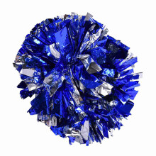 Sparkle Cheerleader Pom Poms - Silber & Blau 1 Stück Party- und Sportartikel