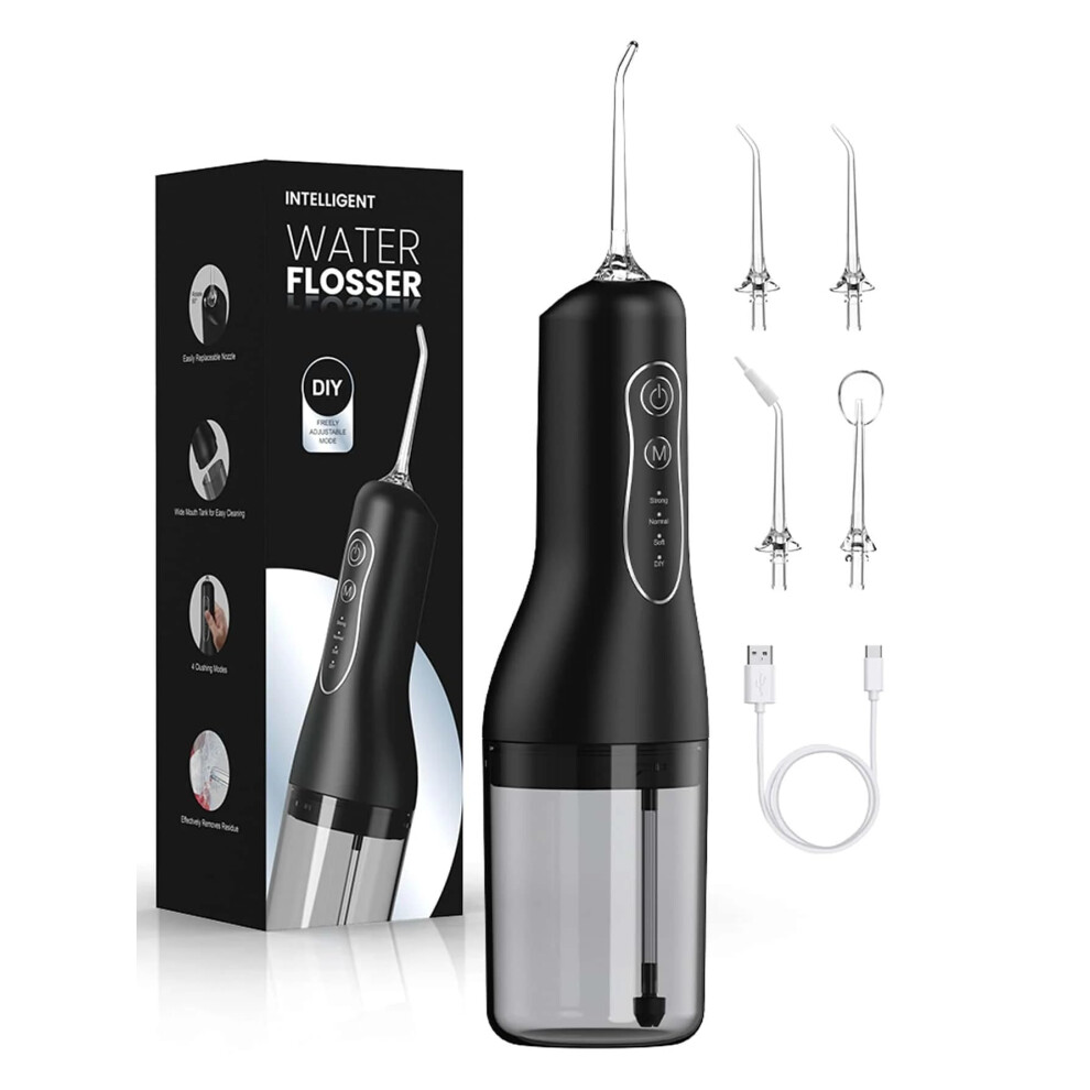 Dental Water Flosser Rechargeable Oral Irrigator 260 ML, 4 Modes, 5 Nozzles, Teeth And Gum Health, Waterproof