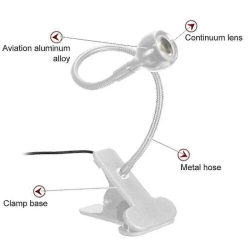 Clip Reading Light Book Light Usb Bed Night Lamp with 3 Color Modes 2