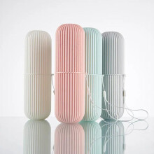 (Mint Green, one-size) 1 Piece Portable Solid Color Travel Toothbrush Storage Box, Toothpaste Container, Toothbrush Organizer, Dustproof Toothbrush Holders