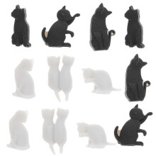 12 Pack Cat Shape Silicone Wine Glass Markers for Home Party (Assorted Colors)