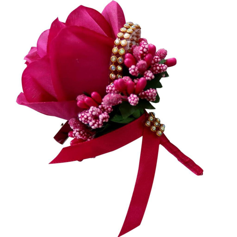 (Rose Red) Elegant Stimulation Rose Flower Brooch Pin Wedding Corsage Pin-image-OPC-PKR57JF-NEW