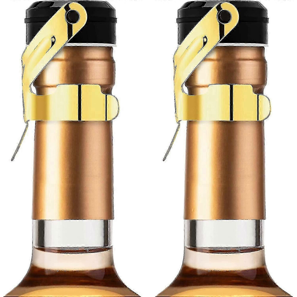 Champagne Stopper (2 Pcs - ), 2 Pcs Stainless Steel Champagne Bottle Stoppers For Cava Prosecco Sparkling Wine Stopper Gold