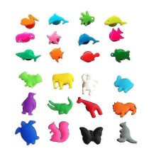 Set of 24 silicone wine glass markers, sea and land animals