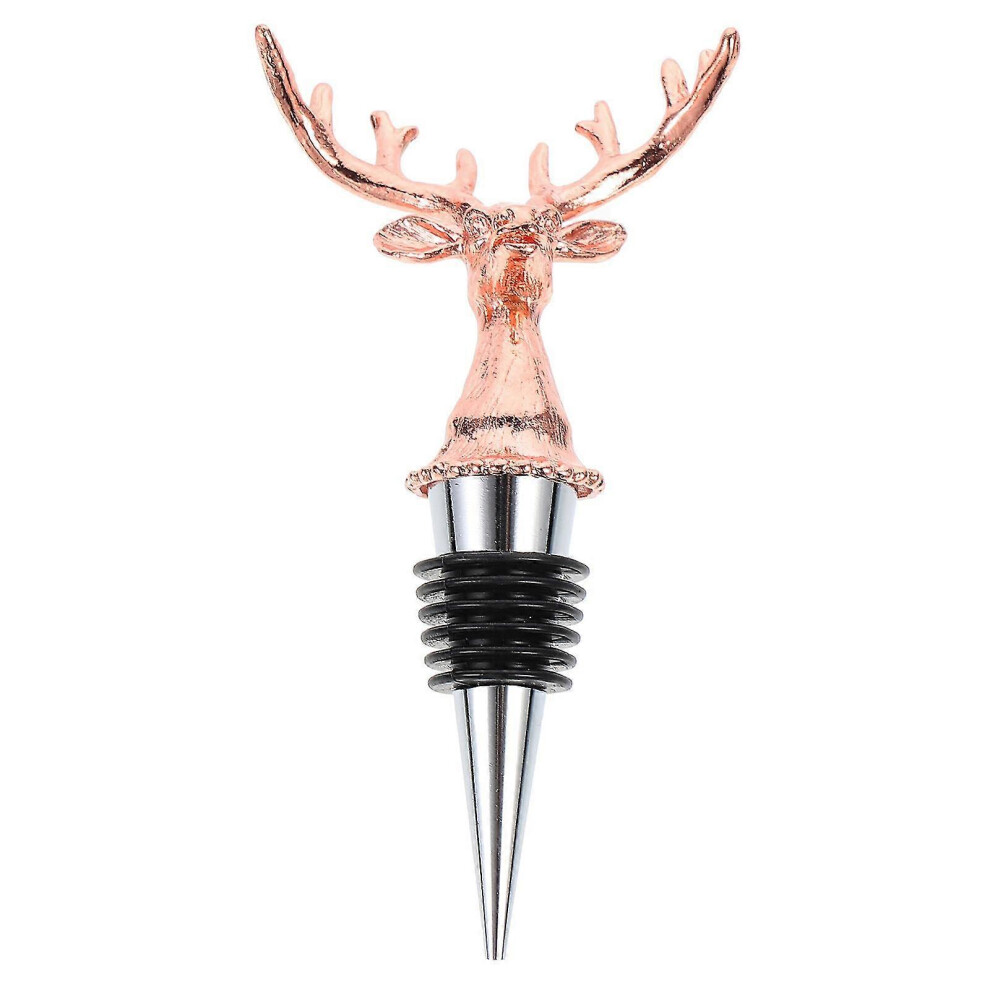 1pc Zinc Alloy Deer Head Wine Bottle Stopper