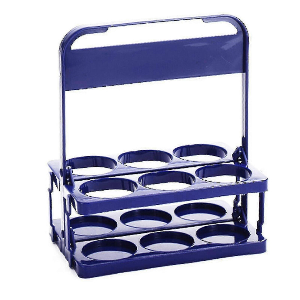 (Purple) 6 Compartment Collapsible Plastic Beer Carrier, Container For Wine, Beer, Soda Purple