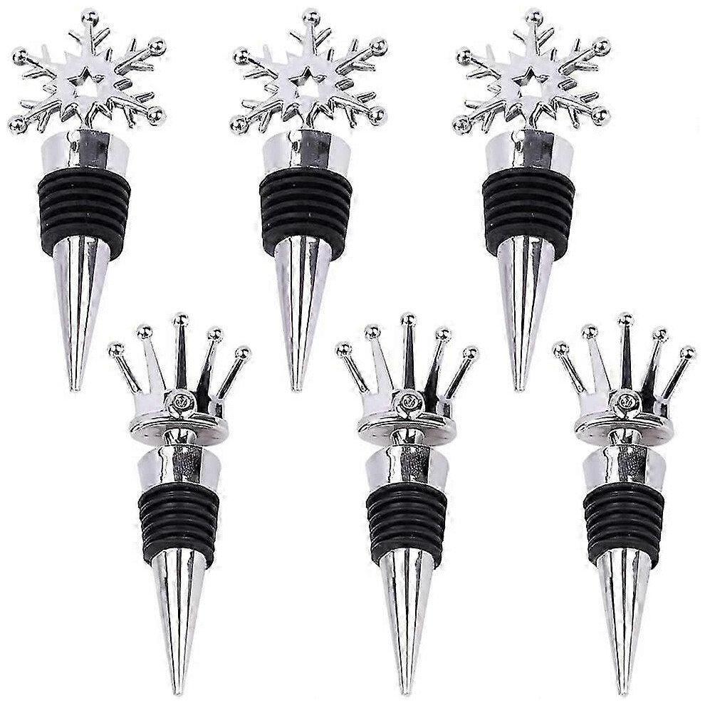 6 Pack Abs Wine Stoppers, Champagne Stoppers And Pourers, Reusable For Wine, Champagne And Beer Bottles Red
