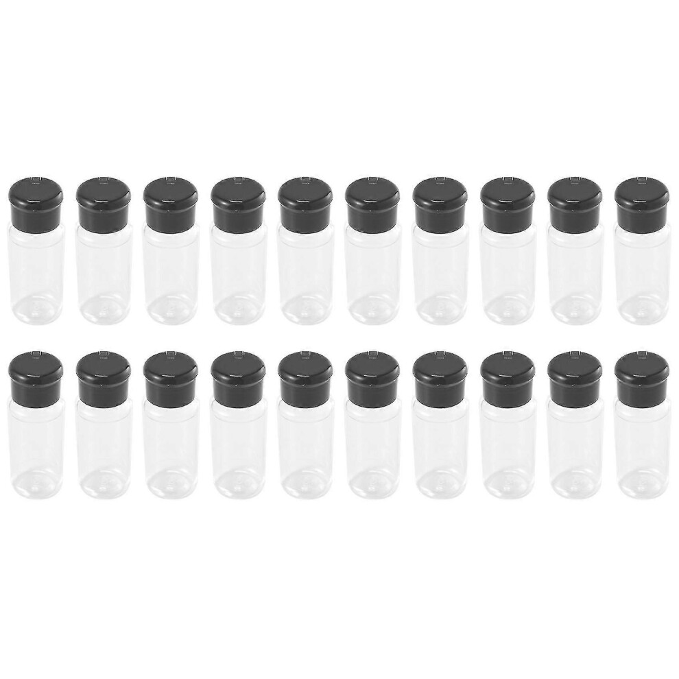 20Pcs 100Ml Spice Jars Salt And Pepper Shakers For Seasoning Pepper Bbq Condiments Black