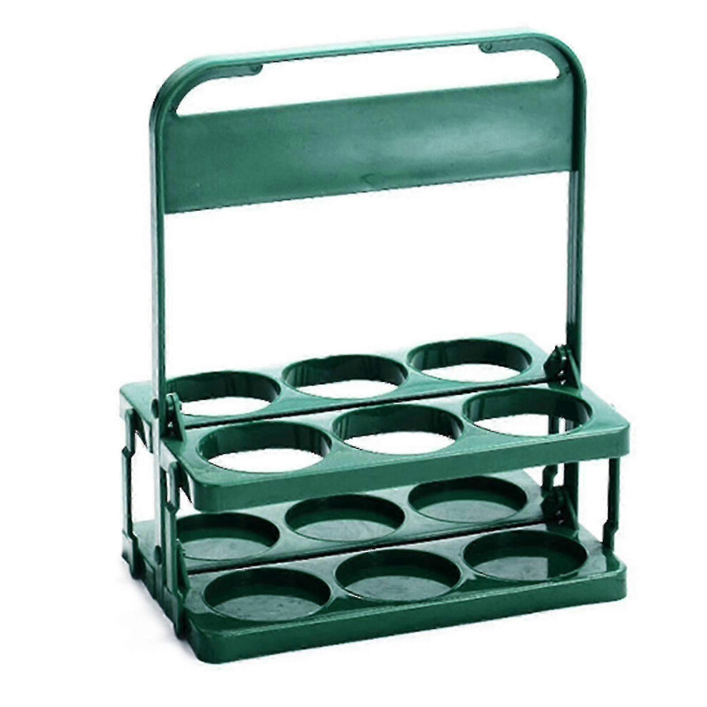 (Green) 6 Compartment Plastic Foldable Beer Carrier, Container For Wine, Beer, Soda Green