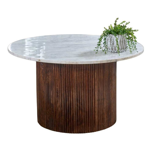 Opal Mango Wood Coffee Table With Marble Top 1