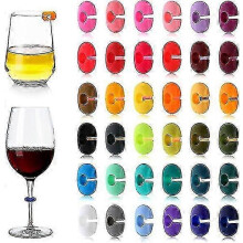 36 Pack Silicone Wine Glass Markers, Reusable Wine Glass Markers, Water Glass Markers for Party