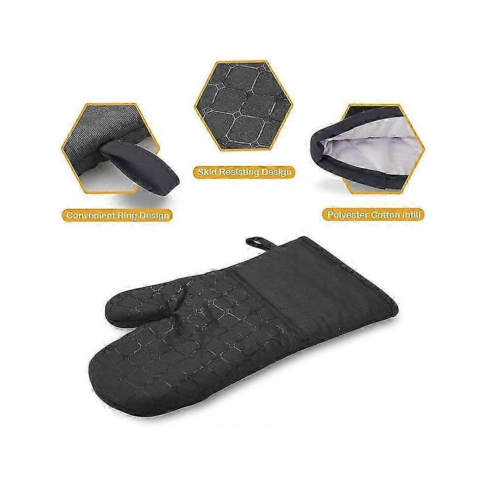 Extra long oven mitts and pot holders, heat resistant up to 500 degrees
