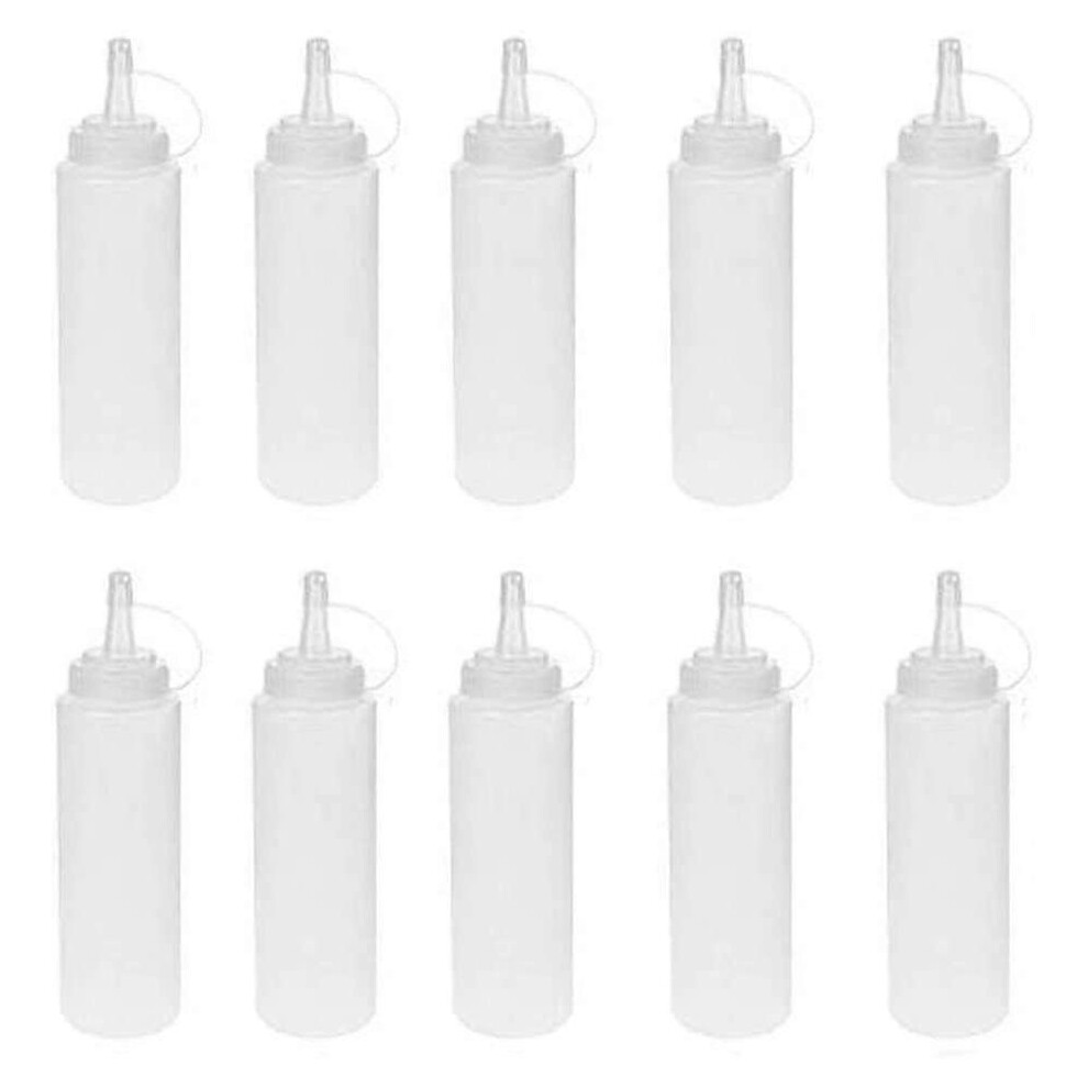 Pack of 10 240 ml (8 oz) Multi-Purpose Leak-Free Squeeze Bottles