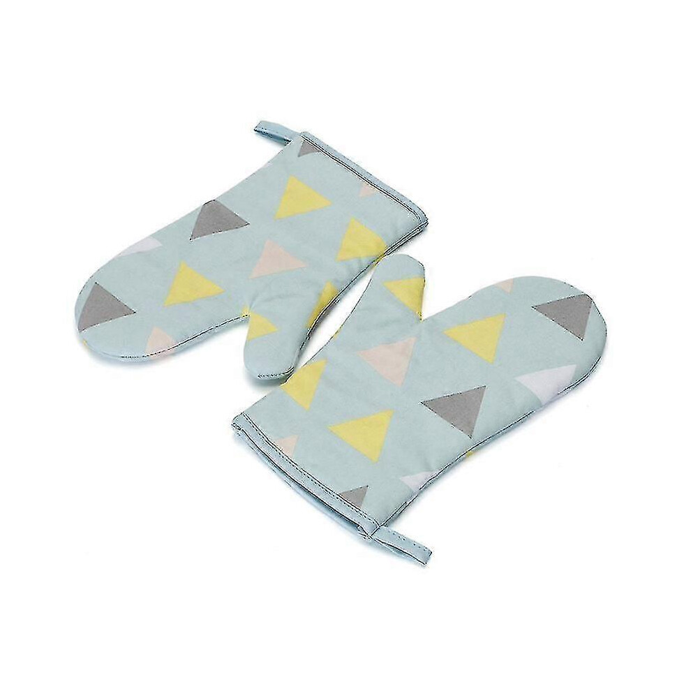Thick Heat Resistant Oven Mitts, 2 Pack, Blue