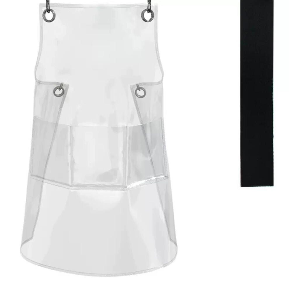 (TransparentBlack, 50S) Hairdresser Apron, Durable Pocketed Suitable And Entertainment Venues-image-OPC-PKR5Q8N-NEW