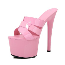 Women's 17cm Extreme High Heels Stiletto Sandals for Wedding, Club, Pole Dance - Pink UK 7, Arch Support, Anti-Slip