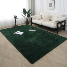 (High resilience sponge dark night green, 60*160cm) Sponge slow-rebound silk and wool tie-dyed carpet, long plush carpet in the living room, and anti-slip bedside blanket all over the bedroom