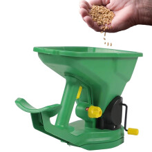 Hand Crank Seed Spreader 1.5L Capacity - Portable Handheld Broadcaster Spreader, 5 Gear Adjustment, Garden Lawn Seeder