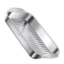Cookware Set Stainless Steel Roasting Pan With Handles Striped Bottom Shallow 36 Cm