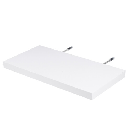 White Bamboo Book Shelf Wall Ledge for Living Room Study