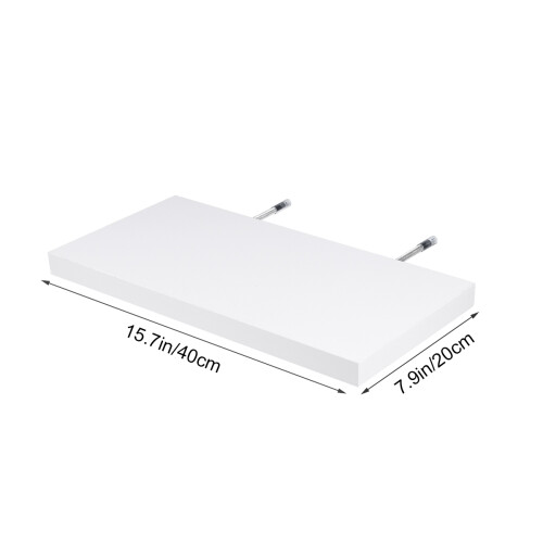 White Bamboo Book Shelf Wall Ledge for Living Room Study 2