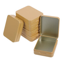6Pcs Gold Hinged Tinplate Candy Tea Storage Container
