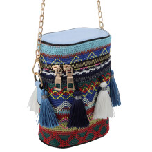 1St Cylindervormige Etnische Bucket Bag Handtas Multi