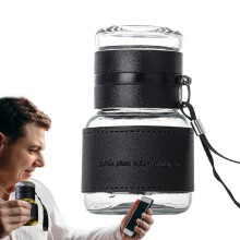 Tea Infuser Bottle Double-Layered Glass Water Bottle Leak-Proof Travel Infuser 320ml 5.24x3.15 Inches