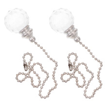 2St Transparante Crystal Pull Chain Voor Lamp En Plafondventilator