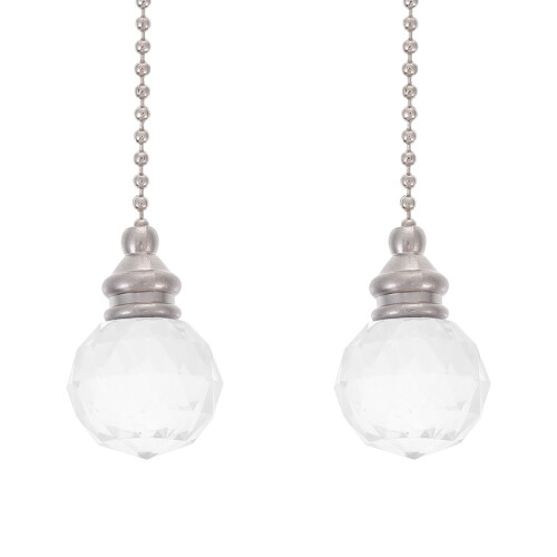 2St Transparante Crystal Pull Chain Voor Lamp En Plafondventilator 1