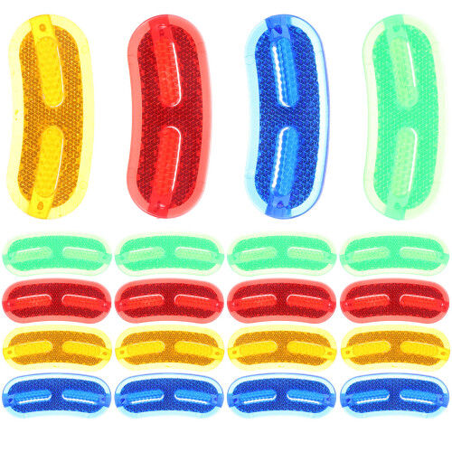 20pcs Compact Wheel Reflectors for Bicycles