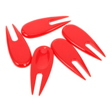 5 Pcs Dot Stickers Golf Green Fork 7.00x2.70x0.50cm Red