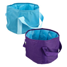 2Pièces Bassin De Trempage Pour Pieds Pliable Oxford Peva Coloré