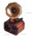 Dark Red Plastic Music Box Gramophone Decoration for Home Office 2