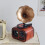 Dark Red Plastic Music Box Gramophone Decoration for Home Office 4