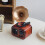 Dark Red Plastic Music Box Gramophone Decoration for Home Office 3