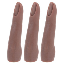 3 flexible Silikonfinger mit Gelenken für Nagelmodellage