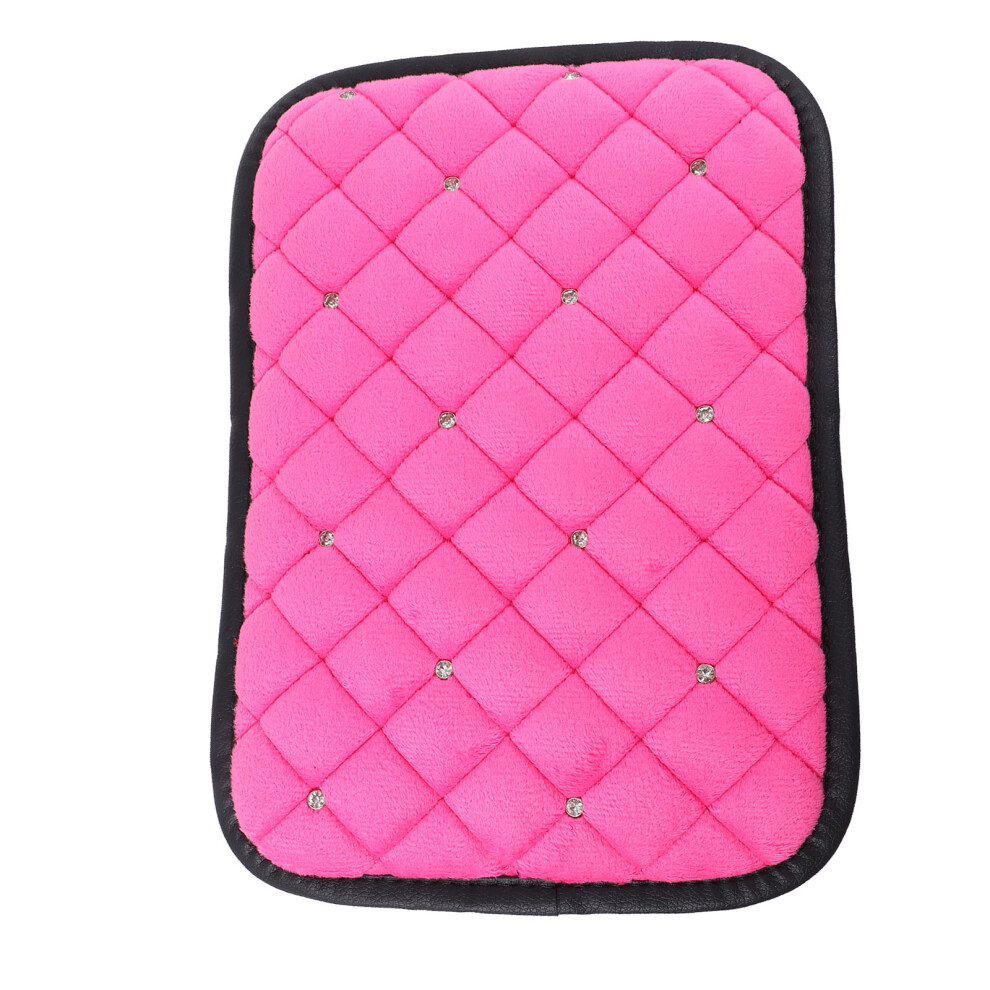 Raindrops Car Center Console Cushion Rosy Rhinestone 1Pack 12.2X9.1in 3292820245212