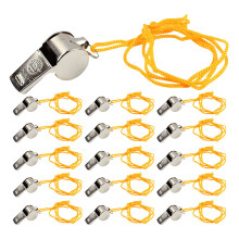 Silver Iron Whistle For Coaches And Referees Clear Sound 24pcs