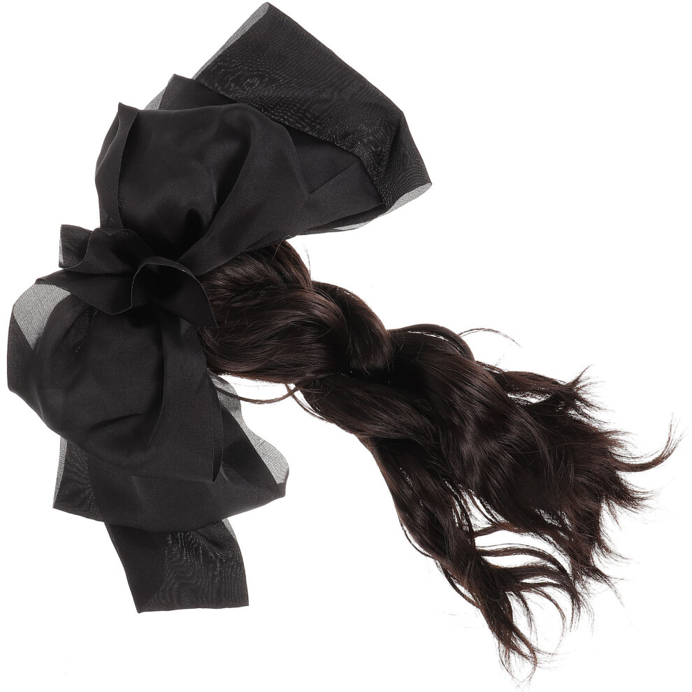 Solustre Synthetic Faux Ponytail Hair Clip Black For Instant Hairstyle
