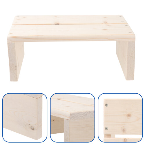 Stepping Stools Light Yellow Wood 1pc 11.8x7.9x4.3in 1