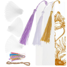 1Set Delicate Acryl Bladwijzers Met Kwast Pendant En DIY Opties