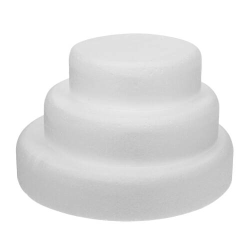 3pcs round foam cake dummy models for baking decoration 1