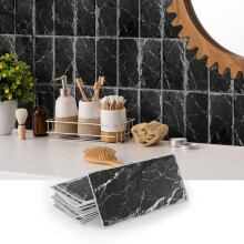 (SJM311, 64pcs) Marble Pattern Wall Sticker, 16pcs/32pcs/64pcs Peel & Stick Wall Decal, Waterproof Decorative Sticker For Home Kitchen Bathroom, Home Decor