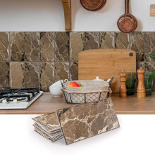 (SJM314, 32pcs) Marble Pattern Wall Sticker, 16pcs/32pcs/64pcs Peel & Stick Wall Decal, Waterproof Decorative Sticker For Home Kitchen Bathroom, Home Decor