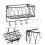 Hook Rack Mounted Shelves Holder Wall Shelf Coat Office Black 5