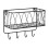 Hook Rack Mounted Shelves Holder Wall Shelf Coat Office Black 3