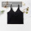 1Pièces Crop Coton Armature Coussin Noir 10