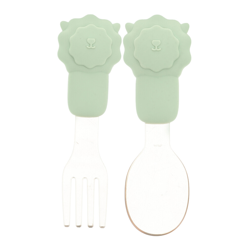 Solustre Baby Fork And Spoon Set Light Green Pp 2-Pcs (1 Spoon 1 Fork)